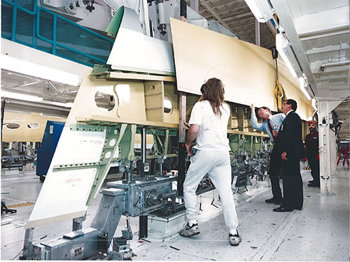 Aircraft structure assembly in progress